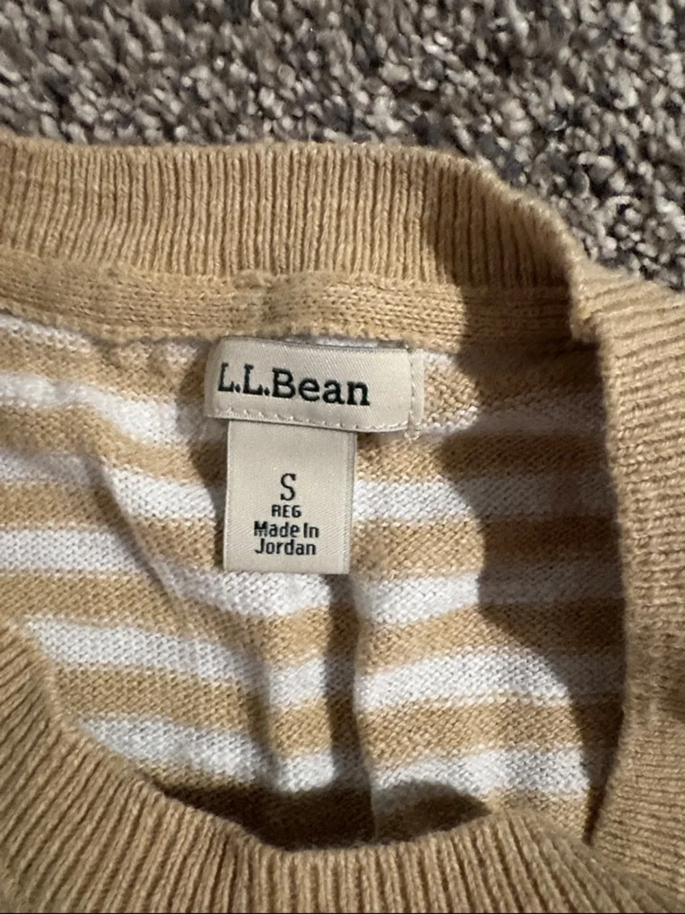 J. Crew Women’s Striped Crewneck Sweater in Mustard and Cream - Picture 2 of 3